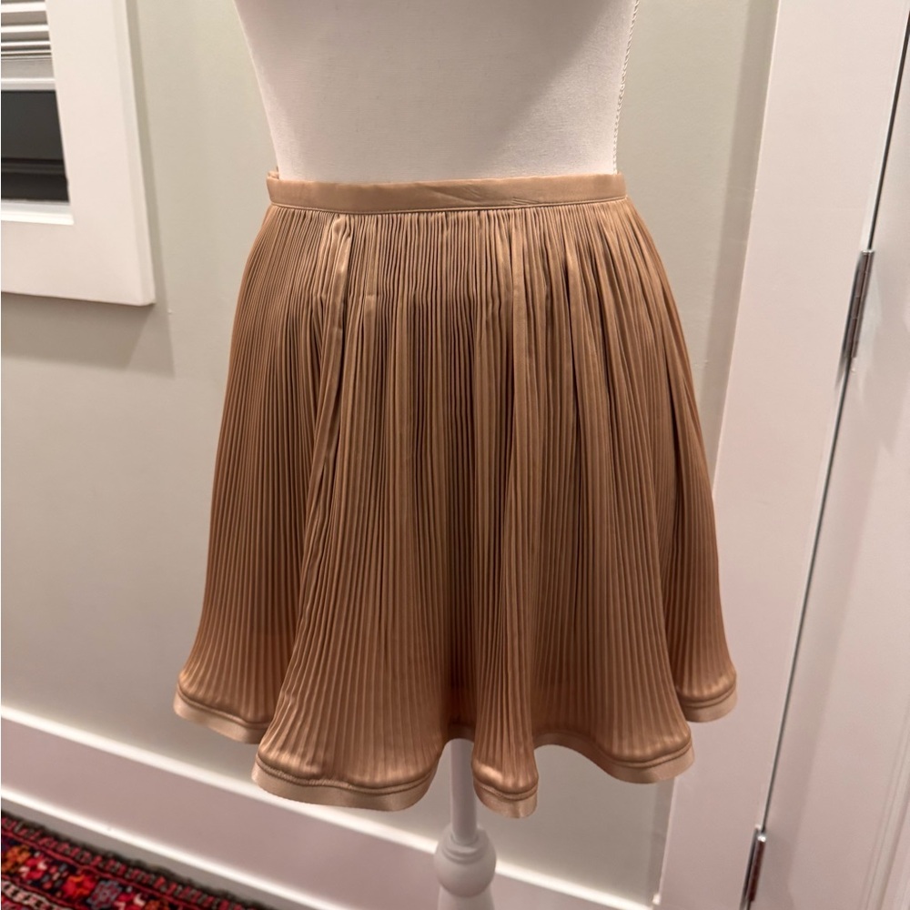 Reiss Tan Pleated Kids Skirt